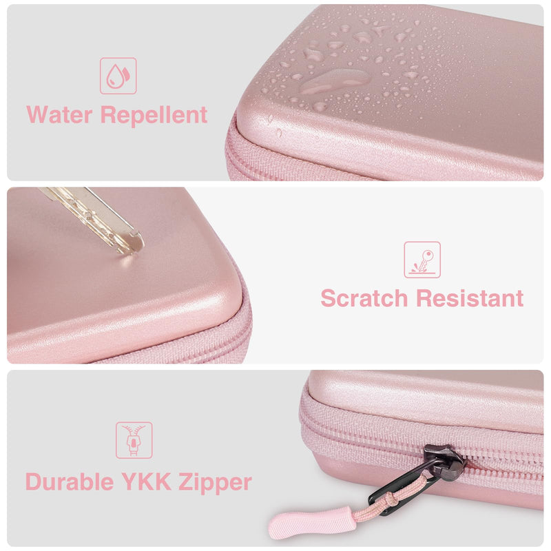Medmax Bag For Freestyle Libre 3 / Libre 2 / Libre Reader, Hard Shell Protective Case For Blood Glucose Monitor, Lightweight Shockproof Storage Bag With Clip And Handle For Diabetics, Rose Gold - NewNest Australia