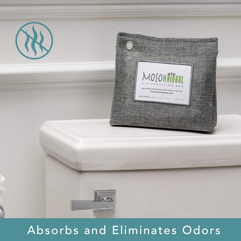 MOSO NATURAL: The Original Air Purifying Bag. 300g Stand Up Design. For Closets, Bathrooms, Pet Areas. An Unscented, Chemical-Free Odor Eliminator (Charcoal) 1 Pack - NewNest Australia