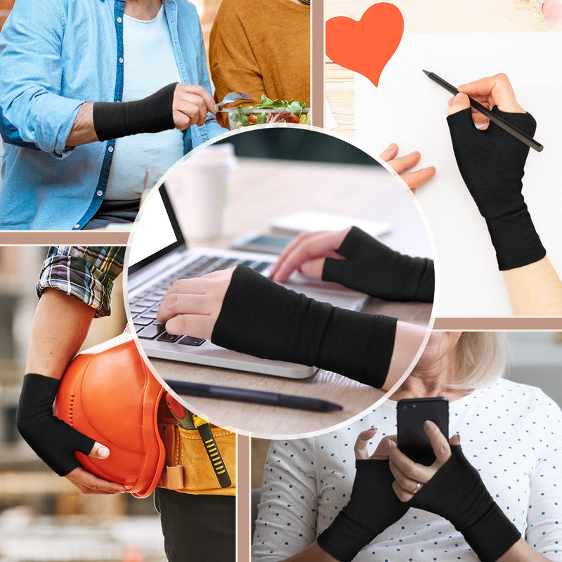 Geyoga Pack of 2 Compression Support Thumb Splint Breathable Thumb Support Elastic Bandage Thumb Supports for Women Men Sports M (Black) Black - NewNest Australia
