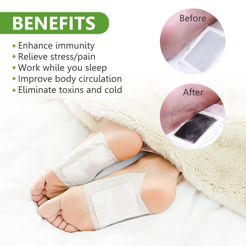 Youery Pack of 50 detox foot plasters, detoxification plasters for feet, deep cleansing foot pads, foot care pads, natural foot plasters, detox plasters, for help sleeping and stress relief - NewNest Australia