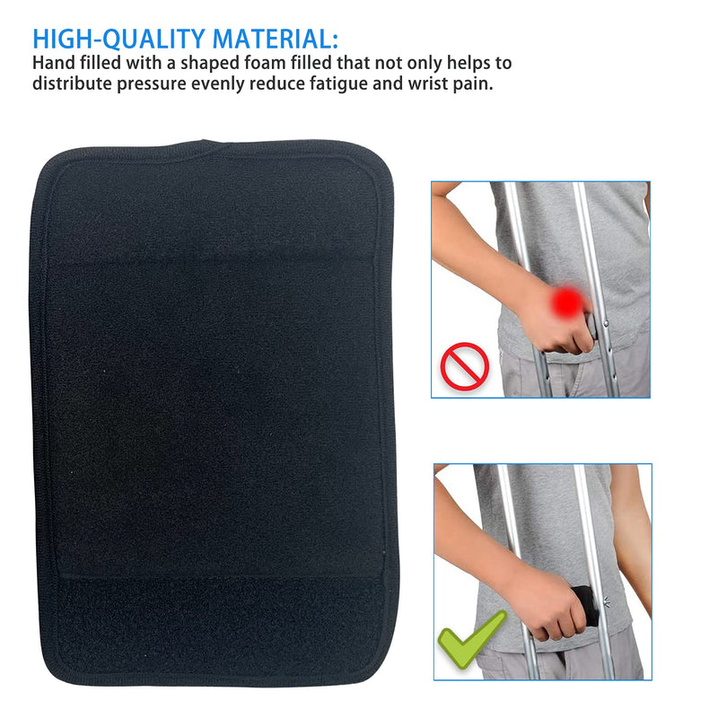 Padded Walker Hand Grips (2 Pack), Soft Comfortable Cushion Rollator Handle Covers Walker Grip Pads for Walker Rollator Crutch Wheelchair Luggage, Non-Slip Breathable Mobility Accessory, Black - NewNest Australia