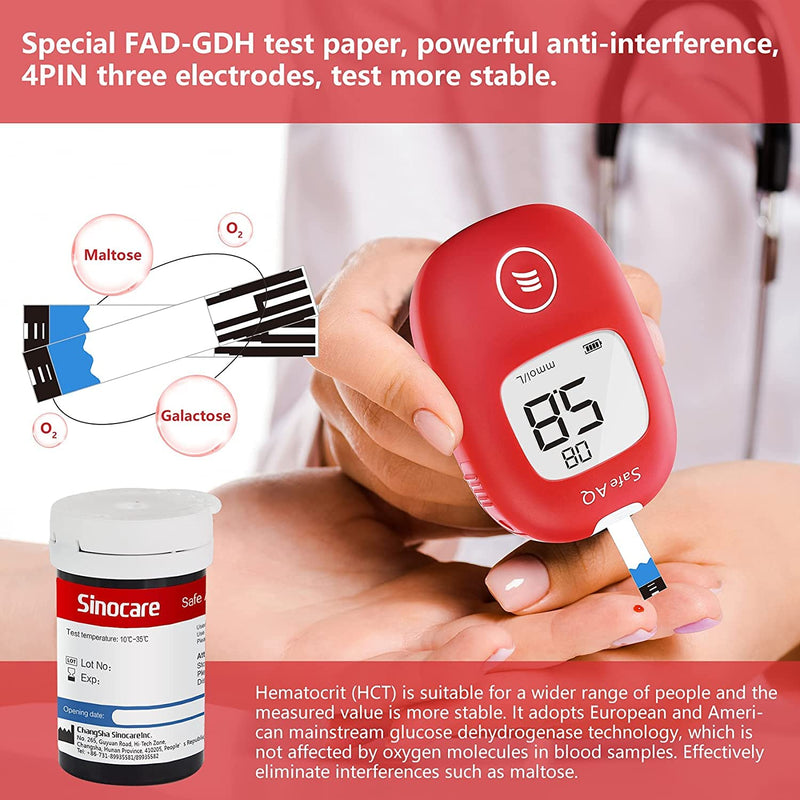sinocare Blood Glucose Test Strips x 50 & Lancing Devices x 50, Diabetic Strips Only for sinocare Safe AQ Smart Blood Glucose Monitor or Safe AQ Voice Blood Glucose Monitor Safe AQ Test Strips x 50 - NewNest Australia