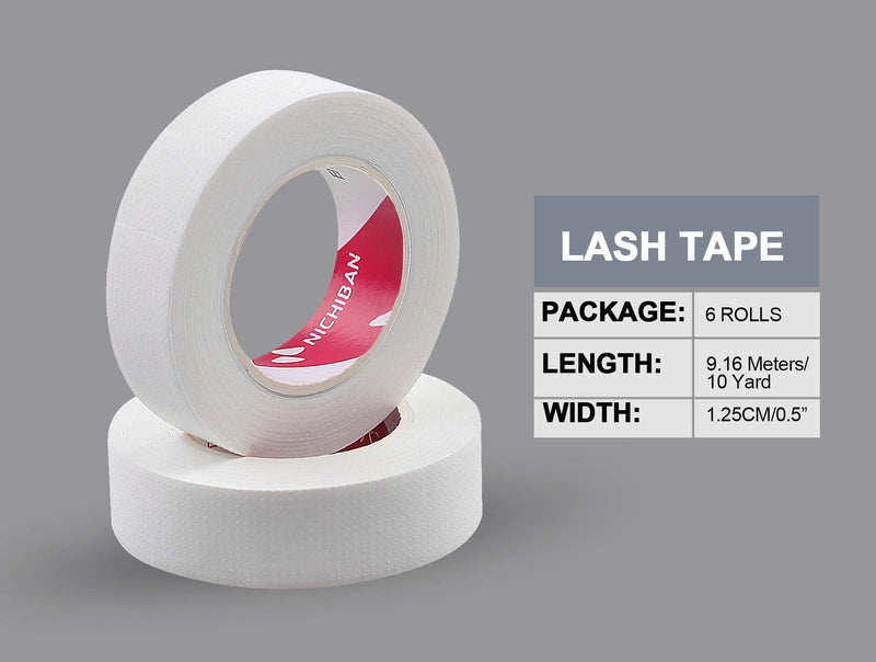 Lash Tape, PE Micropore Medical Tape for Eyelash Extension, Fabric Tape For False Eyelash Patch Makeup Tool (6 Rolls Japan MIcropore Soft Tape) 6 Rolls Japan MIcropore Soft Tape - NewNest Australia