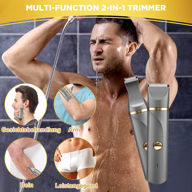 Electric Intimate Razor, Men'S Usb Rechargeable Body Shaver For Arms, Legs, Forearms, Electric Intimate Shaver, Interchangeable Snap-In Ceramic Blade, Ipx7 Washable Head - NewNest Australia