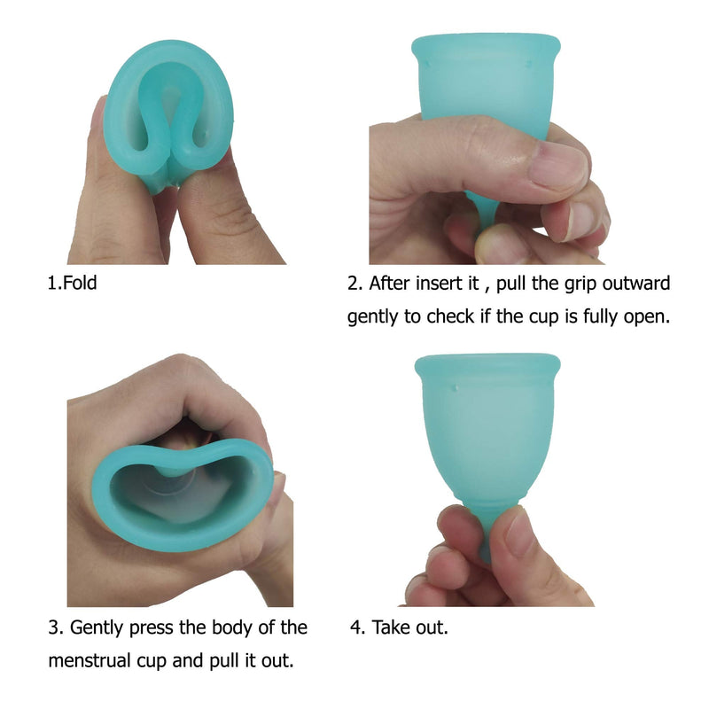 CROING 𝙋𝙚𝙧𝙞𝙤𝙙 𝘾𝙪𝙥 2 pcs Menstrual Cup with 1 pc Silicone Cup and 1 pc Storage Bag,Menstrual Cup Holder, Storing Period Cup (Blue and White) - NewNest Australia