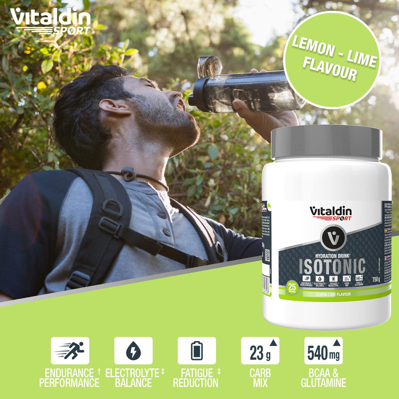 Vitaldin Sport Hydration Drink Isotonic - Isotonic Drink Powder With Electrolytes, Bcaa & Glutamine - For Hydration + Fast & Lasting Energy - Running & Cycling - Lime - 750G - NewNest Australia
