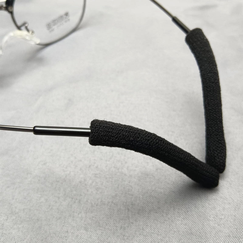 Ruoxixi 2 Pairs Of Glasses Ear Cushion Pads Non-Slip Glasses Ear Hooks Glasses Strap For Reading Glasses, Universal Ear Hook Glasses Holder Non-Slip Glasses Temple For Sunglasses, Knitted, Black - NewNest Australia