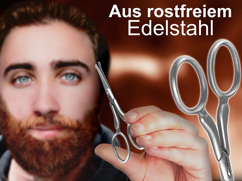 Beard scissors Solingen hair scissors Beard care scissors with one-sided micro-serration Made in Germany Mustache scissors stainless steel for shortening beard hair, ear hair and nose hair (3.5 inches) 3.5 inches - NewNest Australia
