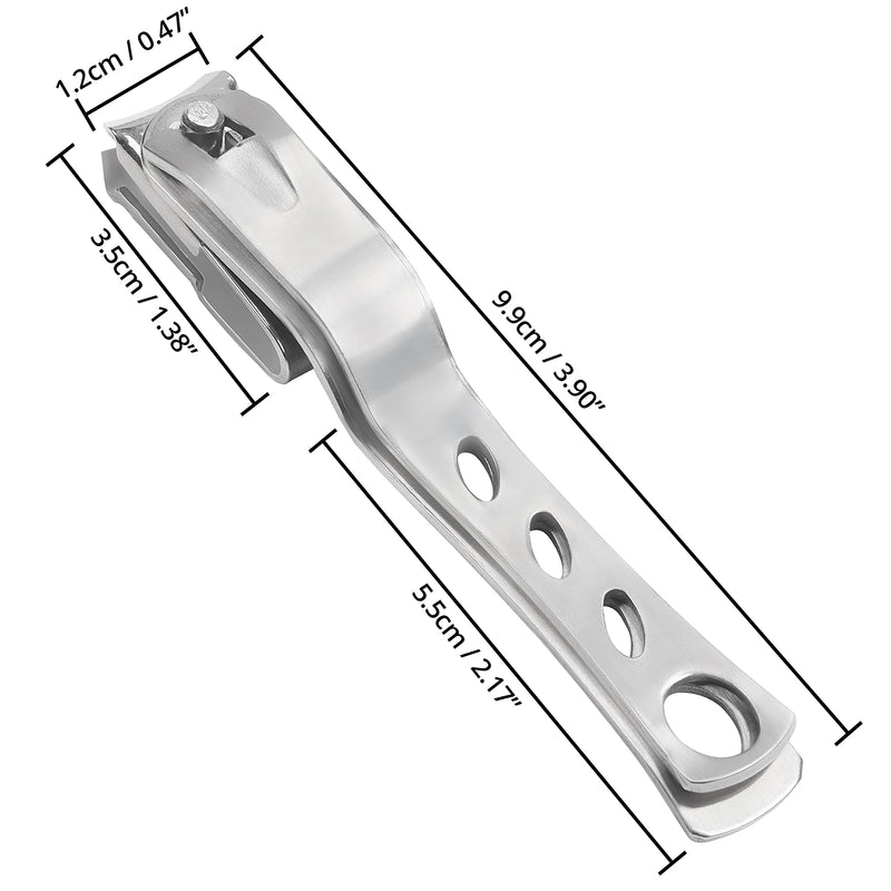 Bizarre.ly Stainless Steel Nail Clippers with Case - 9.9cm / 3.90 Inches - 360 Degree Rotating Swivel Head - Sharp Heavy Duty Clipper for Thick Nails - Fingernail & Toenail Cutter for Men & Women - NewNest Australia