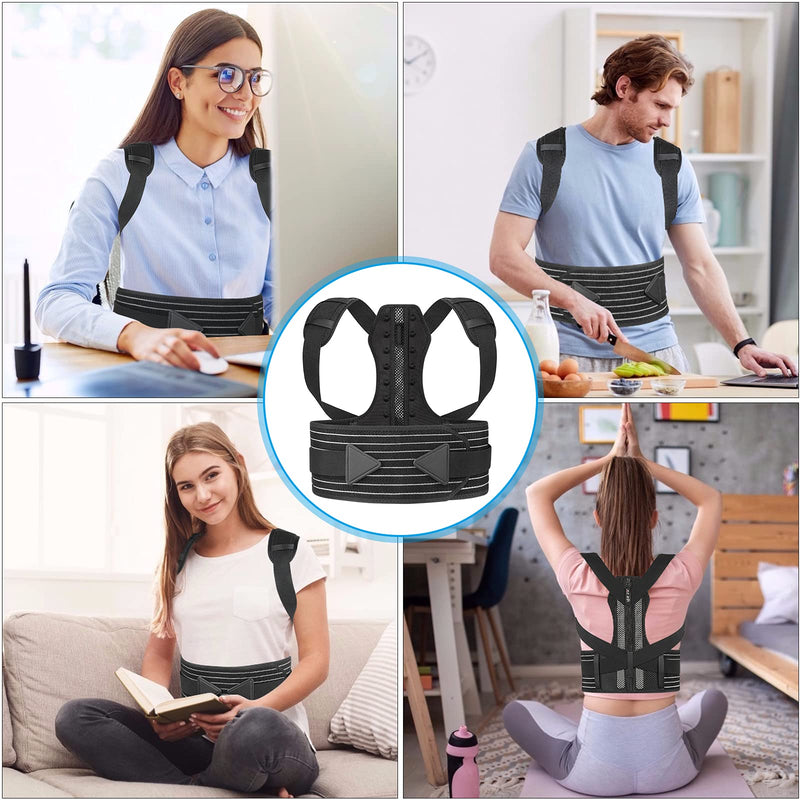Aollop Posture Corrector Women and Men Spine Back Support Adjustable Back Brace for Improving Posture Providing Pain Relief from Neck Back Shoulder (Waist 27'- 51') Gifts for Women Men - NewNest Australia