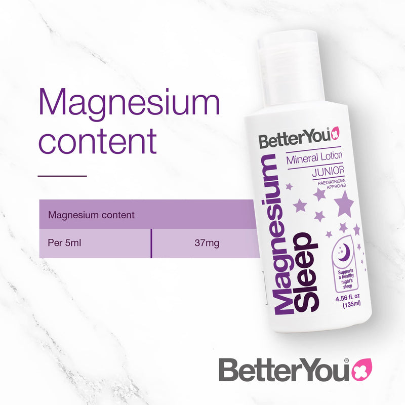 BetterYou Magnesium Sleep Lotion Junior | Transdermal Magnesium Sleep Lotion Infused with Lavender & Chamomile to Support Sleep | Natural Sleep Aid For Children| 135ml,packaging may vary - NewNest Australia