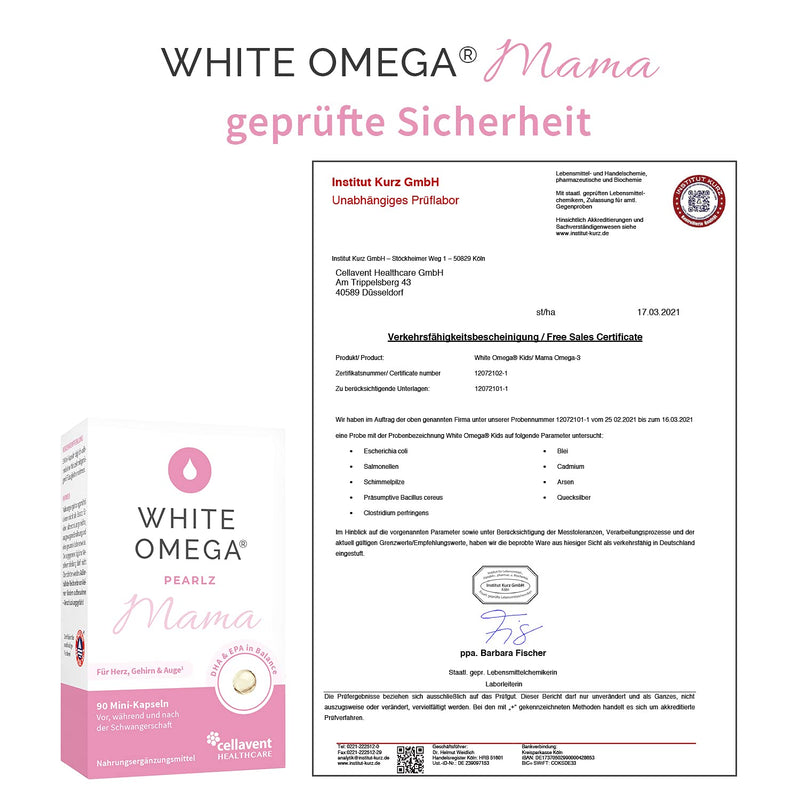 Omega-3 capsules for mothers - before, during and after pregnancy - 293 mg DHA and 173 mg EPA - extra easy to swallow - 90 mini capsules - NewNest Australia
