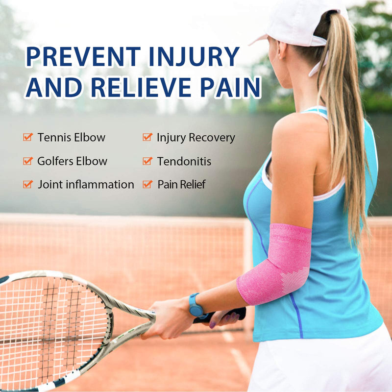 AVIDDA Elbow Support for Women (Single Sleeve), Antislip Elbow Compression Sleeves Elbow Brace, Relief from Tennis, Golfers Elbow and Other Elbow Conditions, Pink M 1 - NewNest Australia