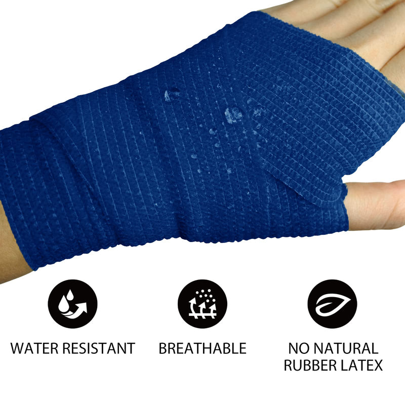 FriCARE Nonwoven Self-Adhesive Bandage, Self-Adherent Cohesive First Aid Medical Wrap, Elastic Athletic/Vet Tape for Wrist 2 Inches Wide 2 Inch x 5 Yards Royal Blue - NewNest Australia
