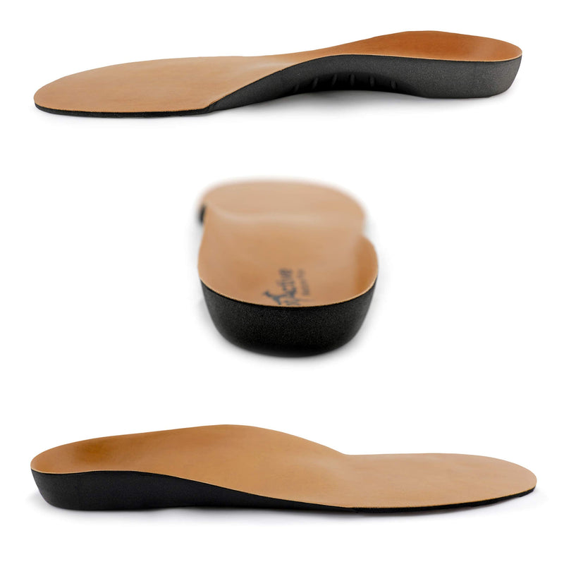 Orthotic Arch Support Insoles | FOOTACTIVE NATURE PLUS | Full-Length Leather Arch Support Insole To Relieve Heel Pain, Plantar Fasciitis, Knee Pain, Back Pain and Achilles Tendonitis 11-13 - NewNest Australia