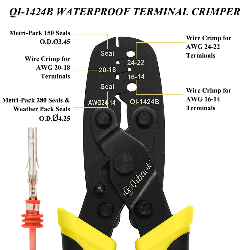 Qibaok Weather Pack Crimper Tools Waterproof Connectors Crimping Tool  for Delphi Packard Weather Pack Terminals or Metri-Pack Connectors - NewNest Australia