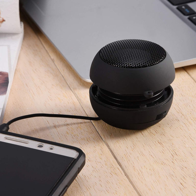 Mini Speakers with Jack Plug, Portable Mini Travel 3.5mm Loud Phone Speaker Built-in Battery for Mobile Phone MP3 PC, Rechargeable Plug in Speakers for Phone(black) black - NewNest Australia