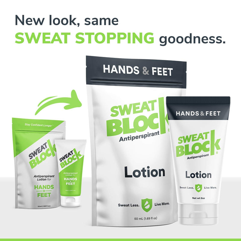 SweatBlock Antiperspirant Lotion For Hands & Feet, Proven To Reduce Excessive Sweating, Reduce Hand & Foot Sweat & Smelly Feet, Safe Effective, FDA Compliant Anti Sweat Lotion For Women & Men 50 ml - NewNest Australia