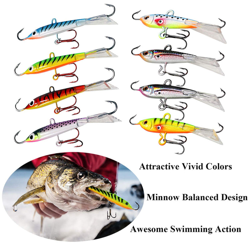 THKFISH Ice Fishing Jigs Lures Ice Fishing Lures Ice Fishing Gear for Crappie, Panfish, Walleye, Bluegill Vertical Jigs Kit Fishing Tackle 4PCS/8PCS 10g(0.35oz) 18g(0.63oz) 10g(1/3oz)-4pcs - NewNest Australia