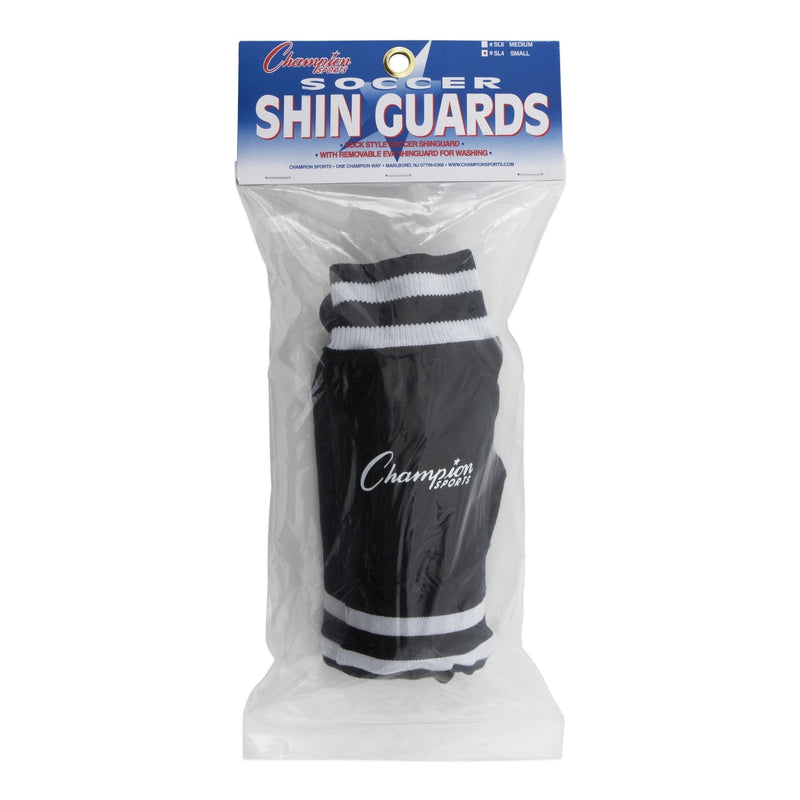 Champion Sports Youth Sock Style Soccer Shin Guards Black Small (Ages 4-6) - NewNest Australia