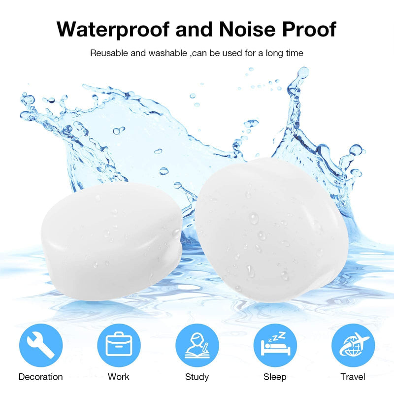 21 Pairs Of Ear Plugs For Sleeping Soft Reusable Malleable Silicone Earplugs Noise Canceling Sound Blocking Ear Plugs With Case For Swimming (White, Blue, Rose Red) - NewNest Australia