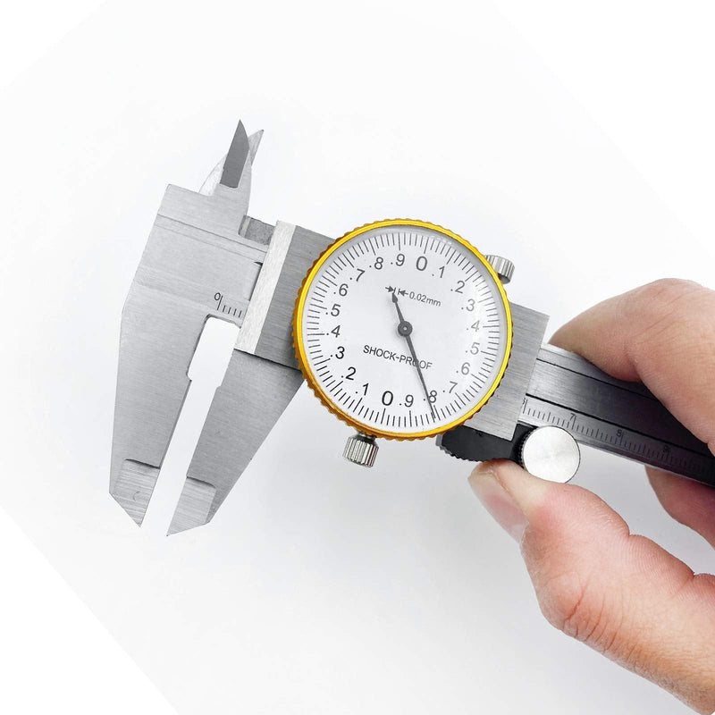 LYFJXX Dial Calipers 0-15cm(0-6") Range with 0.02mm (0.001" )High Precision Industry Stainless Steel Vernier Caliper Shockproof Metric Measuring Tool - NewNest Australia