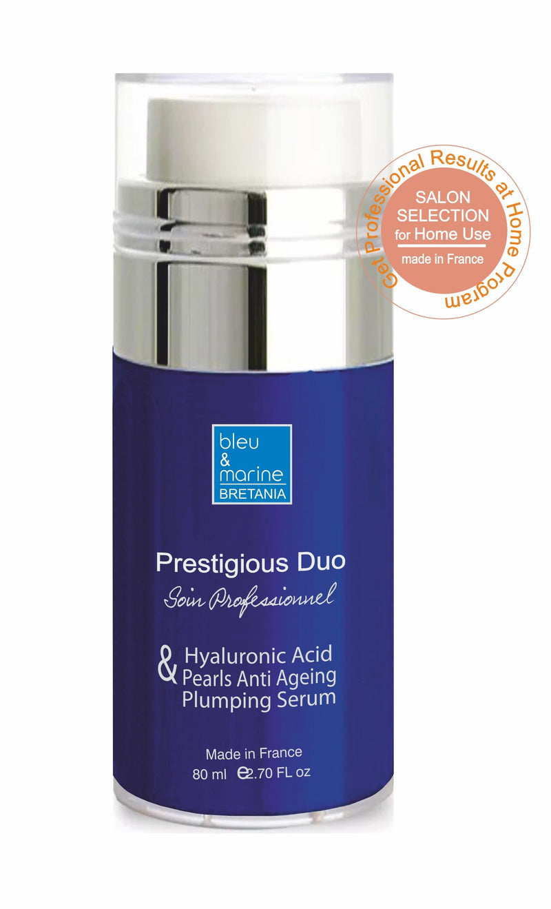 Hyaluronic Acid, Silk & Pearls Anti Ageing Plumping Serum Prestigious Duo - HUGE 80 ml airless - made in France - NewNest Australia