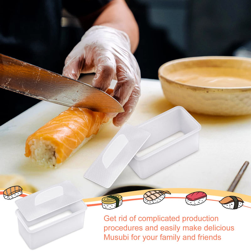 2 Pieces Spam Musubi Mold and Spam Slicer Rectangle White Spam Musubi Maker Kit Safe Luncheon Meat Slicer Musubi Press Mold for Kitchen, Restaurant, Home - NewNest Australia