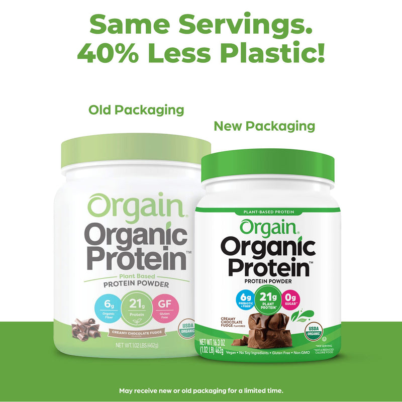 Orgain Organic Plant Based Protein Powder, Creamy Chocolate Fudge - 21g of Protein, Vegan, Low Net Carbs, Non Dairy, Gluten Free, Lactose Free, No Sugar Added, Soy Free, Kosher, 1.02 Pound - NewNest Australia