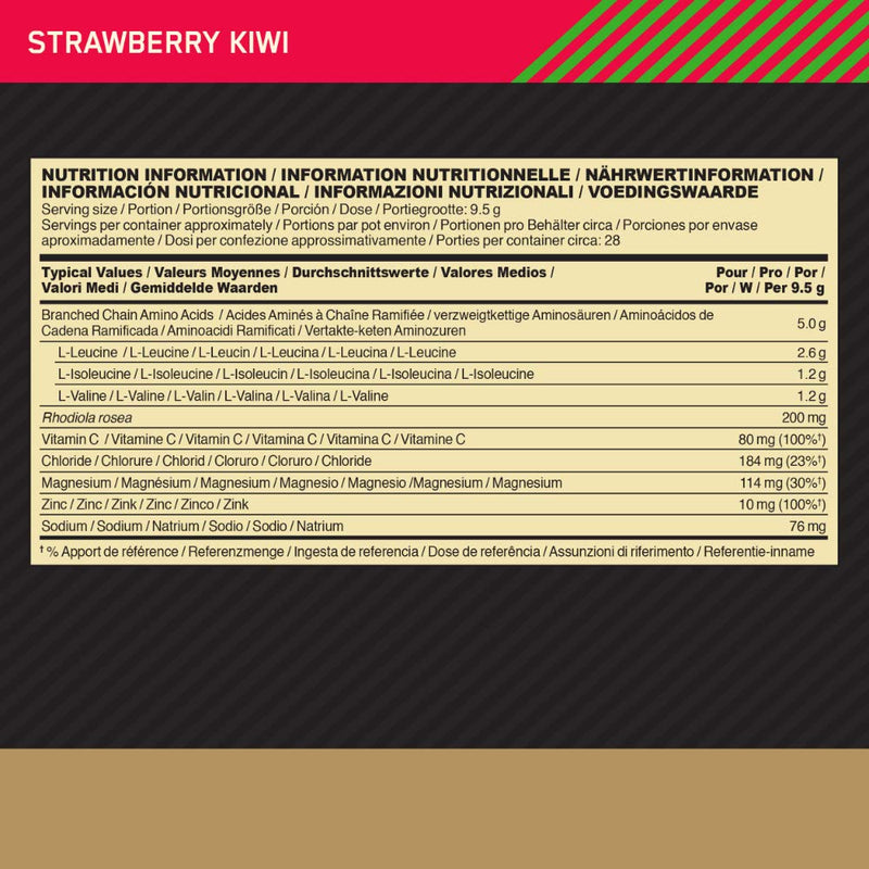 Optimum Nutrition Gold Standard Bcaa Powder Branch Chain Amino Acids Supplement With Vitamin C, Wellmune And Electrolytes For Intra Workout Support, Strawberry Kiwi, 28 Servings, 266G - NewNest Australia