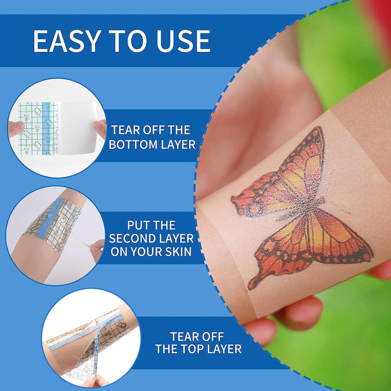 Waterproof Transparent Bandage, Pack Of 50 Tattoo Plasters, Various Sizes, Tattoo Film Healing, Transparent Bandage For Anti-Allergic, Sports, Showers, Medical Plasters, Wound Pad - NewNest Australia