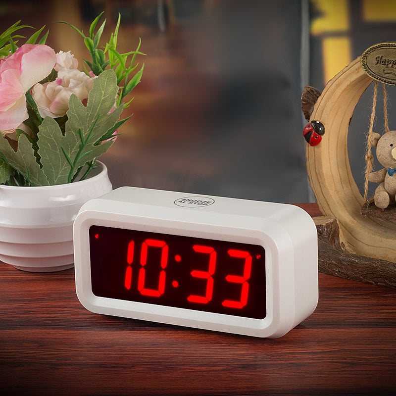 NewNest Australia - Timegyro Digital Alarm Clock Battery Operated with 1.2" Large Display for Bedroom, Heavy Sleepers(White) 