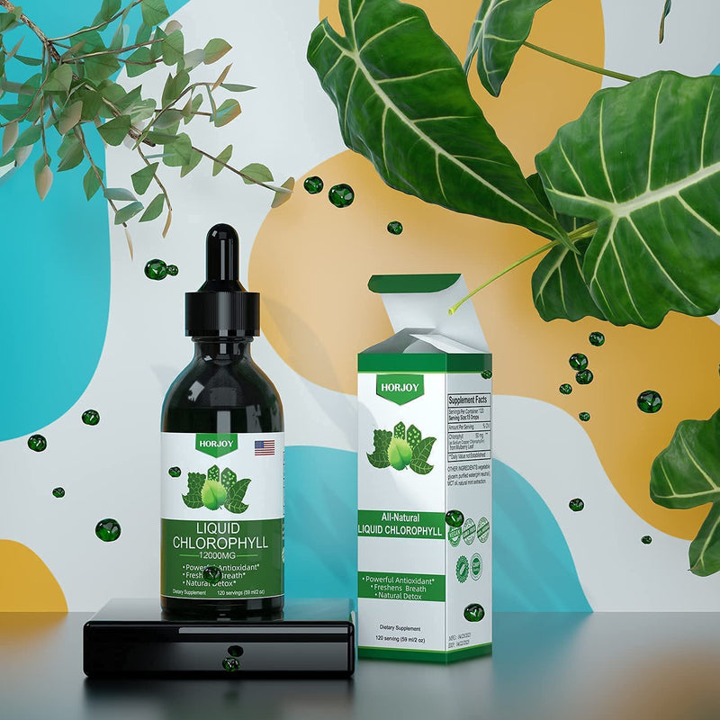 Chlorophyll Liquid Drops - 100% Natural Energy Booster and Immune Support - Internal Deodorant and Detox - Altitude Sickness Relief - Fast Absorption, Vegan & Non-GMO - 120 Servings(100mg) 2 Ounce (Pack of 1) - NewNest Australia