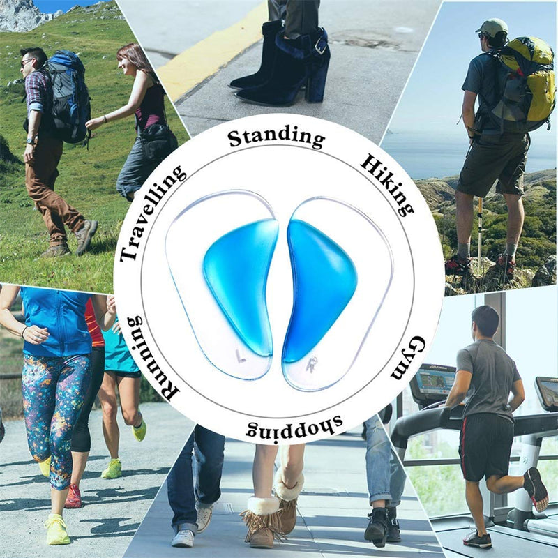 Pedimend Medicated Silica Gel Flat Foot Arch Support Insoles Plantar Fasciitis Relief Fallen Arches Heel Metatarsal Pads Morton Neuroma Orthopedic Care Shock Absorbers Reduce Stress & Pain - NewNest Australia