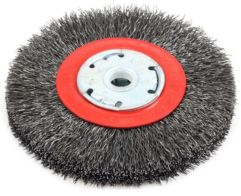 Forney 72761 Wire Bench Wheel Brush, Narrow Face Coarse Crimped with 1/2-Inch and 5/8-Inch Arbor, 5-Inch-by-.014-Inch - NewNest Australia