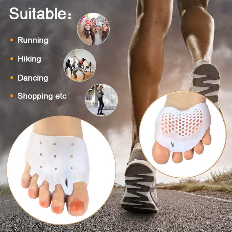 Gel Metatarsal Pads 6Pcs, Ball of Foot Cushions with Breathable Honeycomb Toe Separator Mortons Neuroma Callus Metatarsal Foot Pain Relief Bunion Forefoot Cushioning Relief Women - NewNest Australia