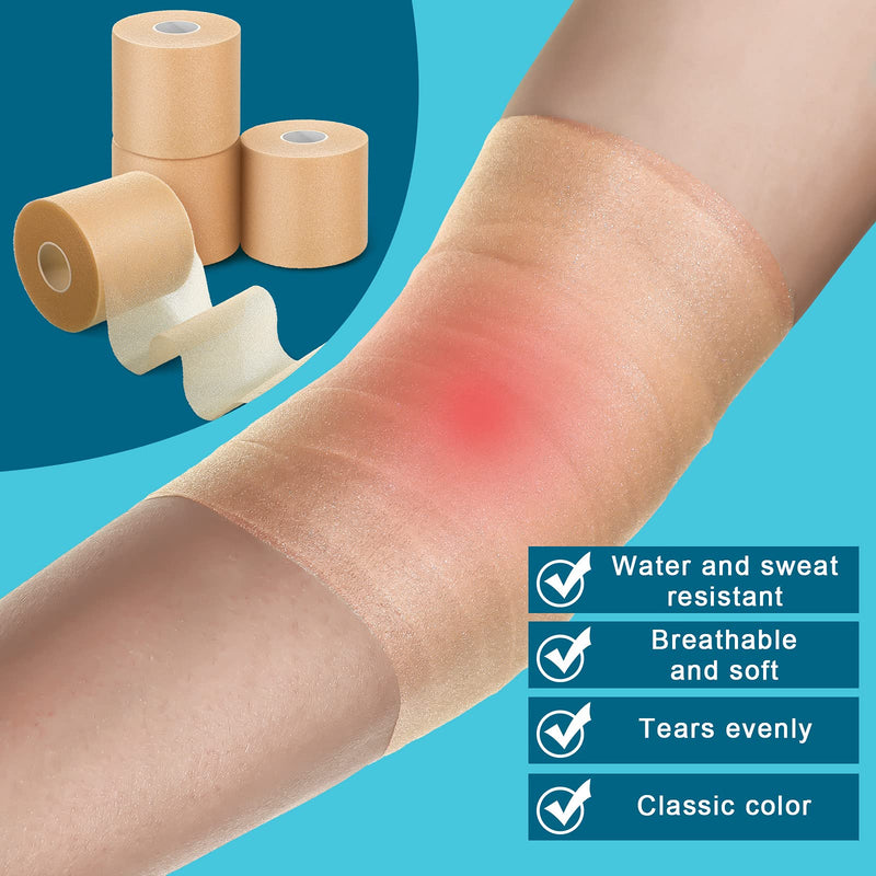 4 Pieces Foam Underwrap Athletic Foam Tap Sports Pre Wrap Athletic Tape for Ankles Wrists Hands and Knees (Beige,2.75 Inches x 30 Yards) Beige 2.75 Inch x 30 Yards - NewNest Australia