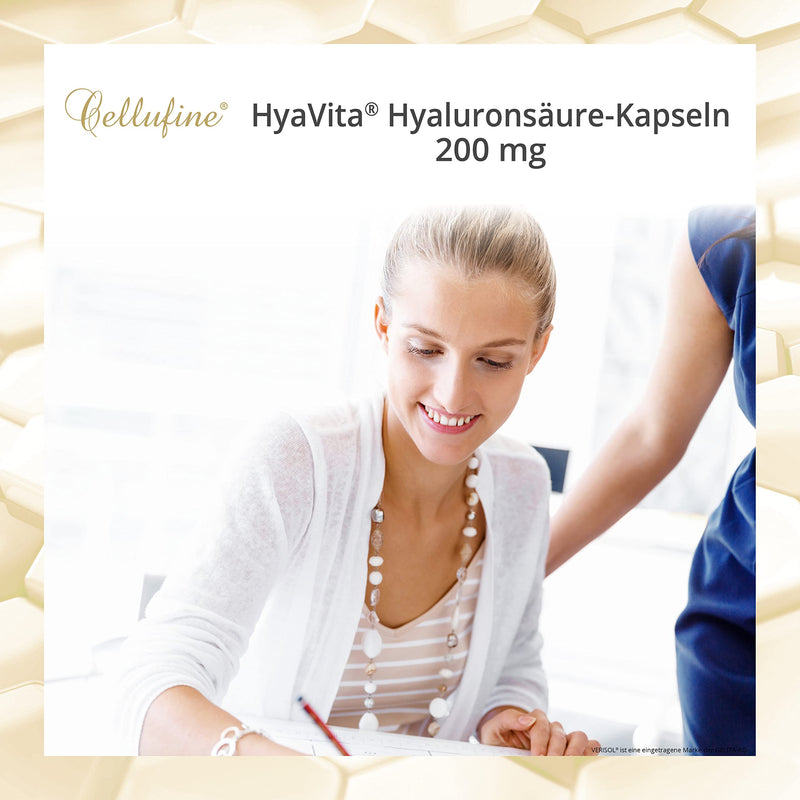Cellufine® HyaVita Hyaluronic Acid 150 capsules - high dose, high molecular weight, gluten-free, vegan - 150 gluten-free capsules with HyaVita Hyaluronic Acid I natural & without preservatives - NewNest Australia