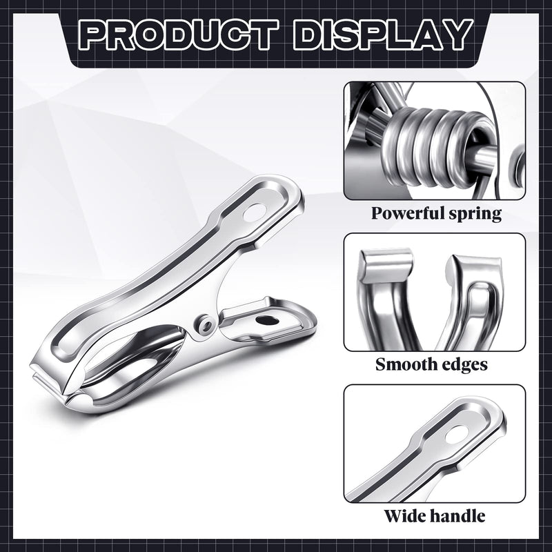 100 Pcs Stainless Steel Greenhouse Clamps Heavy Duty Garden Clips Green House Clips with Large Open Greenhouse Clips for Netting Sturdy Plant Cover Clips Metal Clothes Pins for Fixing Netting Cover - NewNest Australia