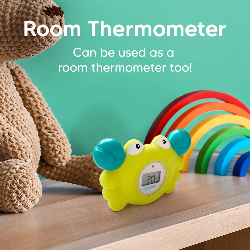 Aycorn Digital Baby Bath Thermometer Baby Safety - Fahrenheit Water Temperature Thermometer & Room Thermometer with LED Display and Temperature Warning - Infant Baby Bath Toys Floating Toy Thermometer - NewNest Australia