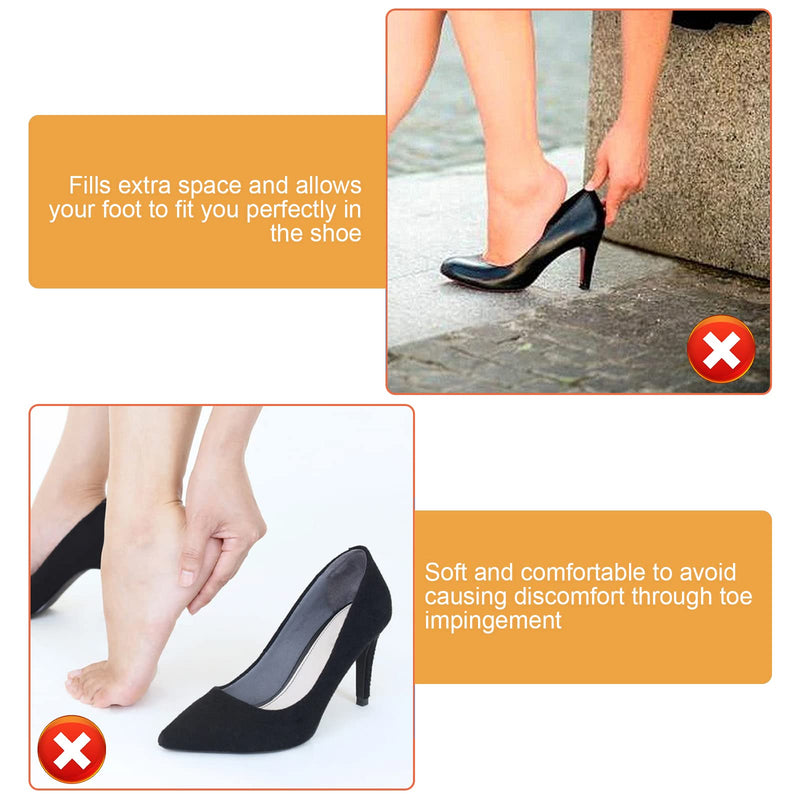 WLLHYF 2 Pairs Soft Sponge Adjustable Shoe Filler， Big Toe Plug Foot Brace Shoe Pads Unisex Shoe Too Big Inserts for High Heel Women Relief Foot Pain Reusable Make Big Shoes Fit Skin+black-2 Pairs - NewNest Australia