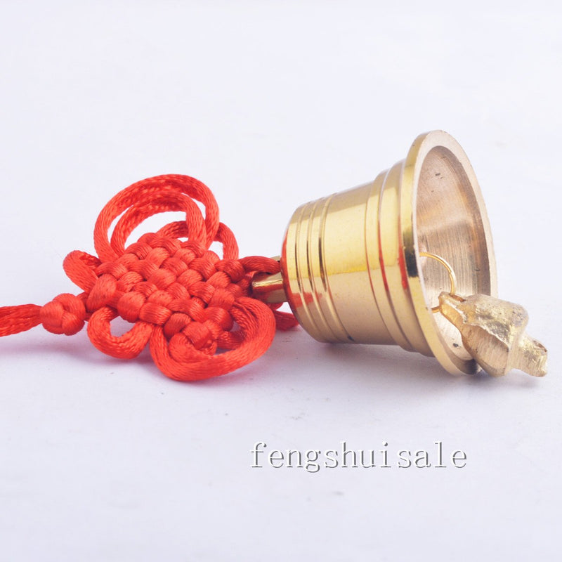 NewNest Australia - Feng Shui Brass Good Luck,Protection Hanging Bell + One Free Red String Bracelet SKU:Y1355 5.5inch 