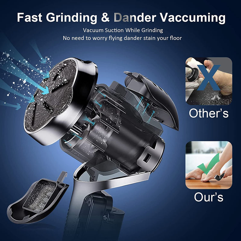 Electric Foot File, VXDOIRK Rechargeable Waterproof Hard Skin Remover Foot with 3 Rollers and 2 Speeds, Foot Files for Hard Skin and Dead Skin - NewNest Australia