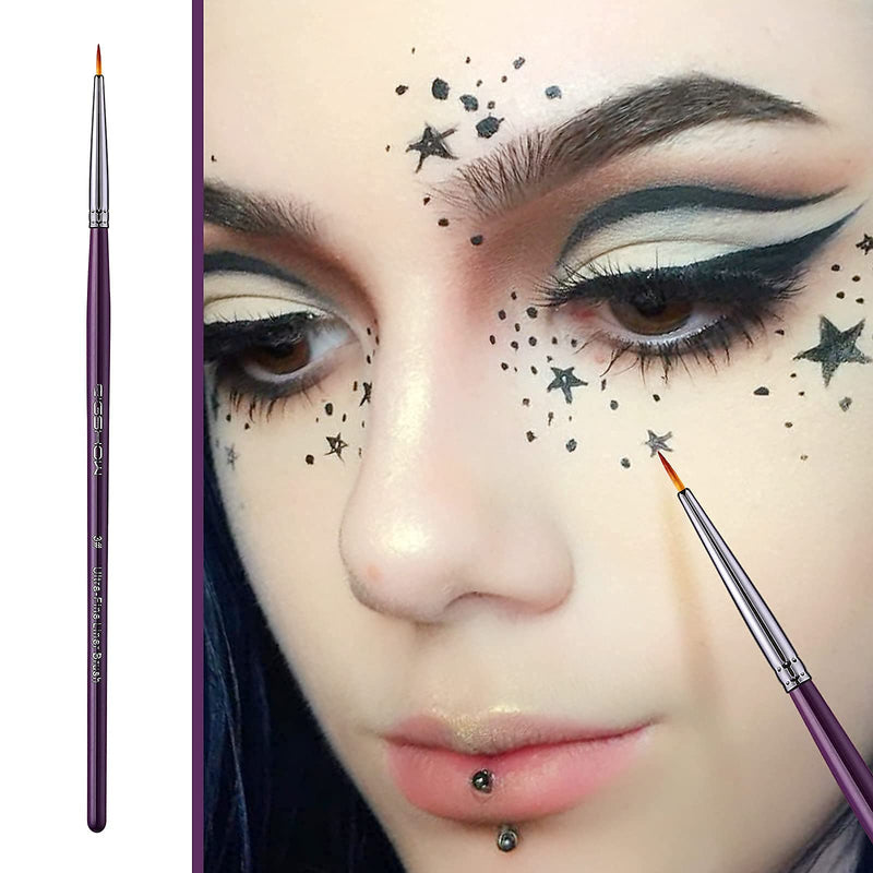 Eyeliner Makeup Brush Set - Angled Liner Brush, Tight Liner Brush, Definer Brush, Ultra-Fine Liner Brush Kit for Detailed Precision Eyeliner, Eyebrow Filling, Body or Face Painting, 4 Pieces Purple - NewNest Australia