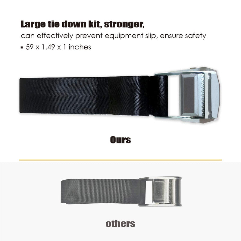 HEHAHA Battery Box Tie/Hold Down Strap Kit, 59"x1.49" Anti-UV Black Tie Strap, with Cam Buckle Mounts and SS Screws, Effectively Prevent Equipment from Slipping (1 Pack) 1 - NewNest Australia