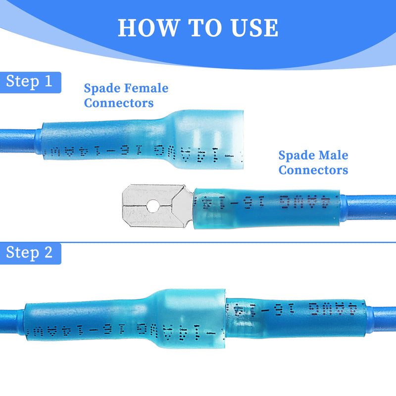 Qibaok 320 PCS Heat Shrink Spade Connectors Female and Male Terminals Insulated Quick Disconnect Wire Connectors Connectors Kit - NewNest Australia