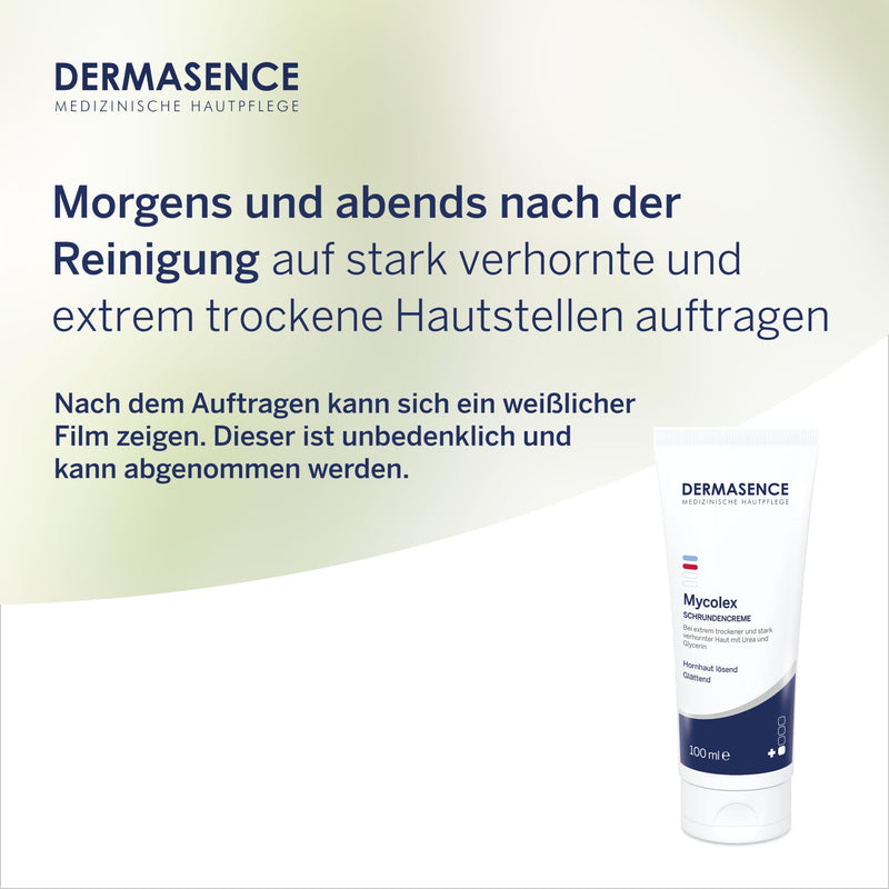 DERMASENCE Mycolex crack cream, 100 ml - horn-dissolving special care for thickened skin areas, especially on the feet - reduces roughness and cracks - fragrance-free - NewNest Australia