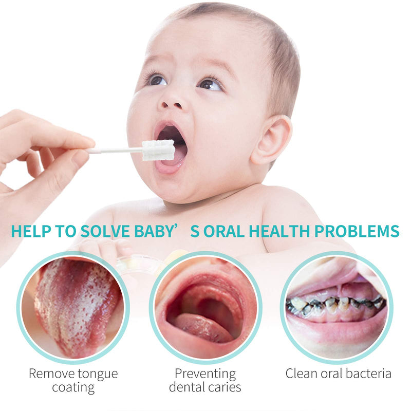 Baby Tongue Cleaner, Newborn Baby Toothbrush, 48PCS Disposable Infant Toothbrush Clean Baby Mouth,Gauze Gum Cleaner Toothbrush Baby Oral Cleaning Stick Dental Care for 0-36 Month Baby 1Pack - NewNest Australia