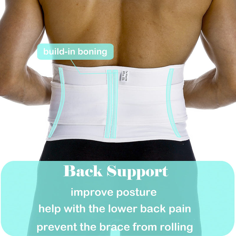 Hernia Belts for Men Abdominal Support Surgical Belly Binder Stomach Wrap Band After Surgery White Medium - NewNest Australia
