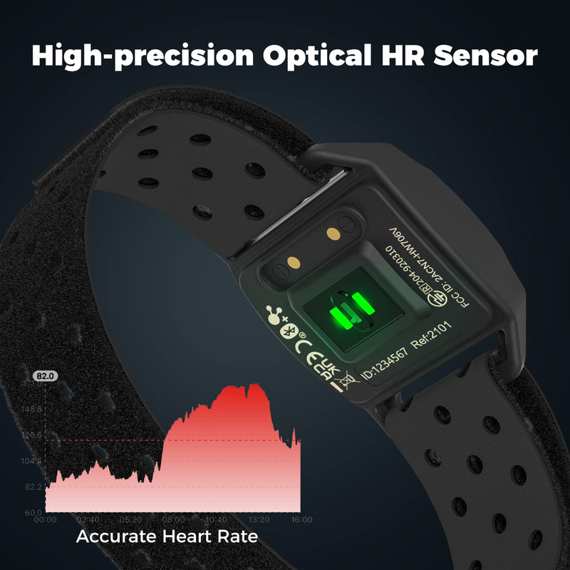 COOSPO Heart Rate Monitors Armband Optical Heart Rate Sensor Bluetooth 4.0 ANT+ Compatible with iFit Polar Strava Wahoo Garmin Peloton 706-UK - NewNest Australia